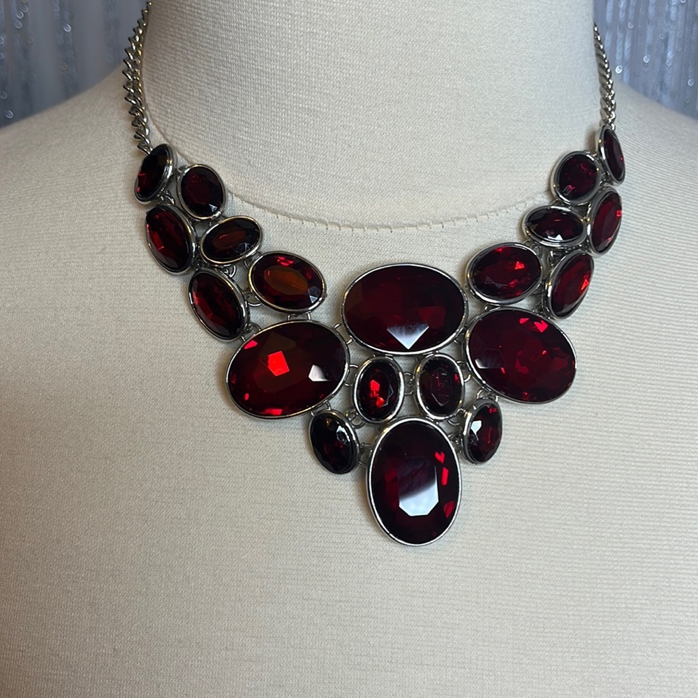 Stunning Red Jeweled Necklace